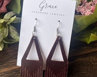 Premium Italian Leather Fringe Earrings Handcrafted