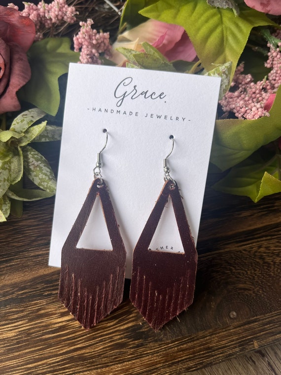 Italian Leather Fringe Earrings