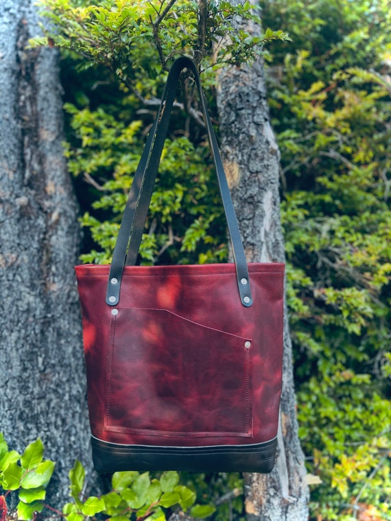 Leather Market Tote Bag