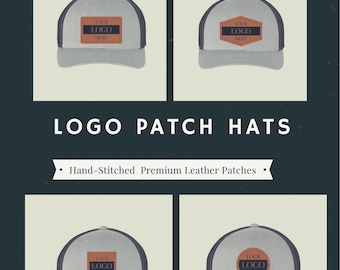 Custom Leather Patch Hats Hand-Stitched