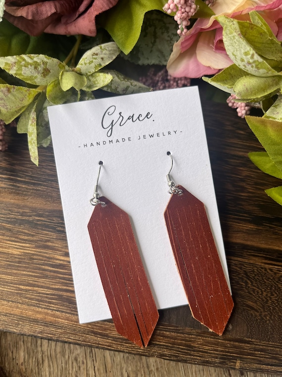 Italian Leather Fringe Earrings