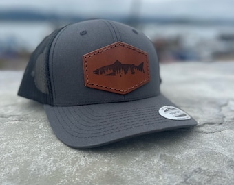 Fishing Leather Patch Hat