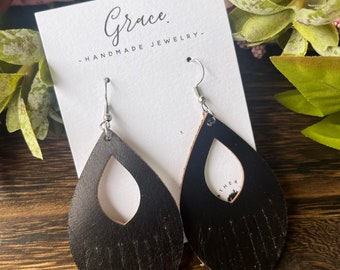 Premium Italian Leather Fringe Earrings Handcrafted