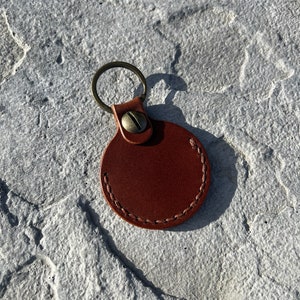 Air Tag Holder Keychain Handcrafted Premium Full Grain Leather