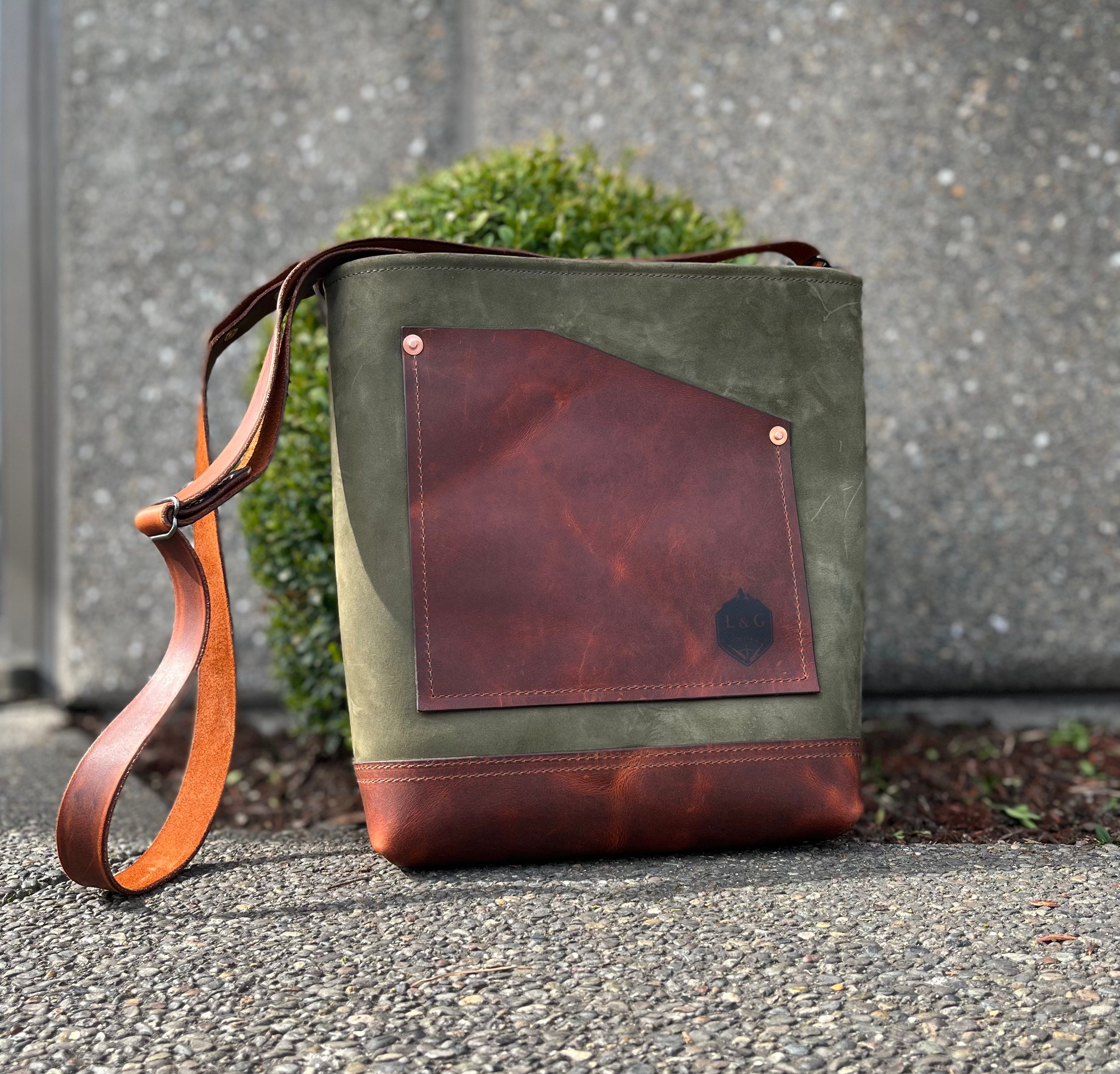 Olive leather bag best sale