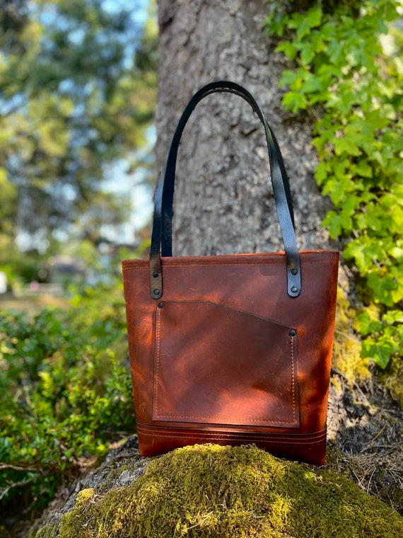 Leather Market Tote Bag