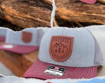 PNW Leather Patch Hats - Snapback - 4 patch options