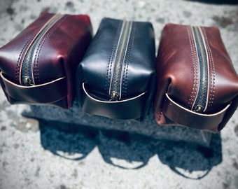 Handcrafted Full Grain Leather Grooming Bag