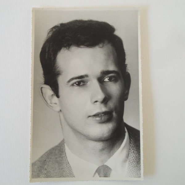 Large Original Vintage Photograph . António Portrait . Handsome Man . ca.1950s