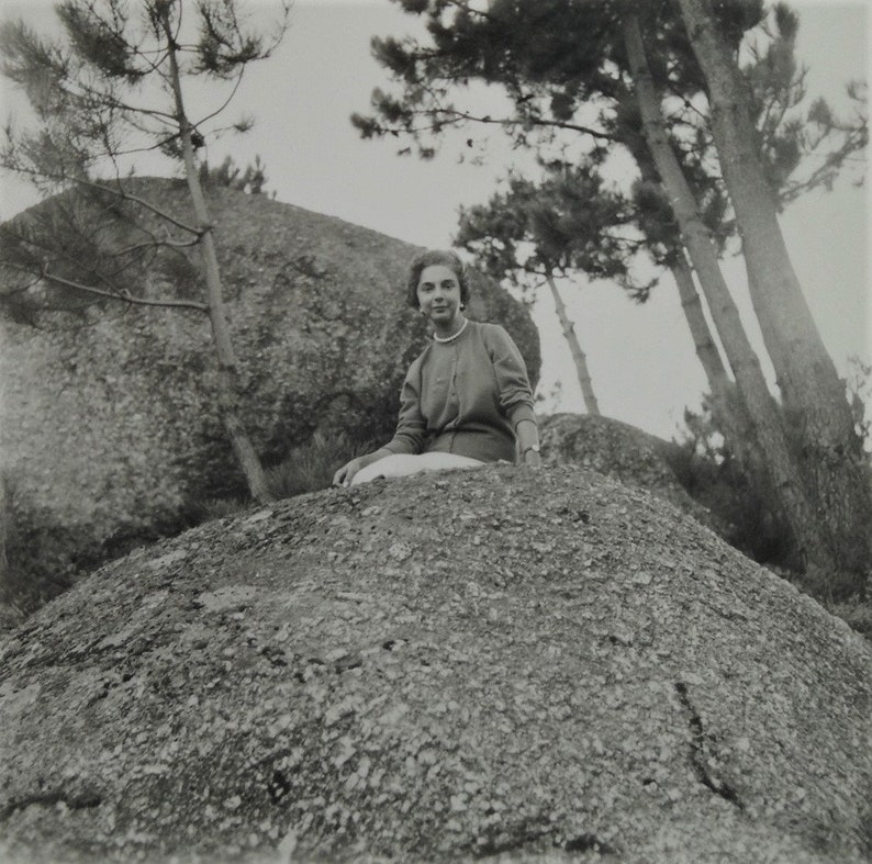 A Lady on the Stone ca.1950s Original Vintage Photograph