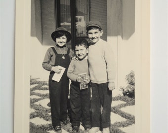 Original Vintage Photograph . The Happy Three Brothers . ca.1950s