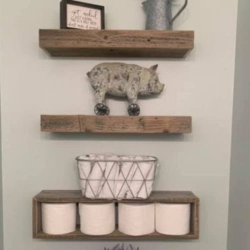 Farmhouse Bathroom Shelf Set 3 Piece Set Etsy