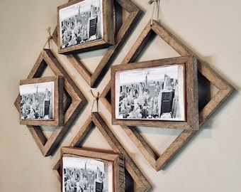 4 Beautiful Farmhouse Diamond Picture Frames, rustic picture frames