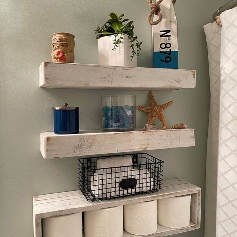 Farmhouse Bathroom Shelf Set 3 Piece Set Etsy