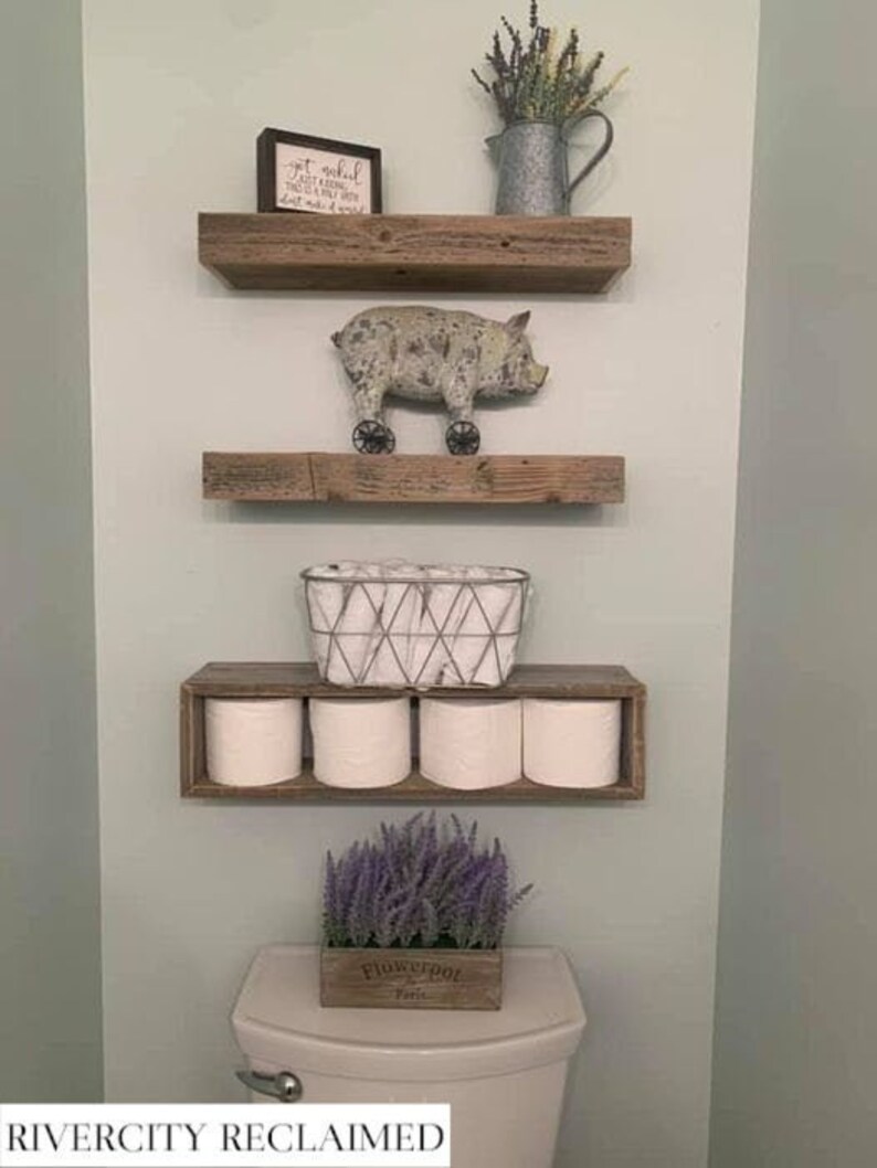 Farmhouse Bathroom Shelf Set 3 Piece Set Etsy