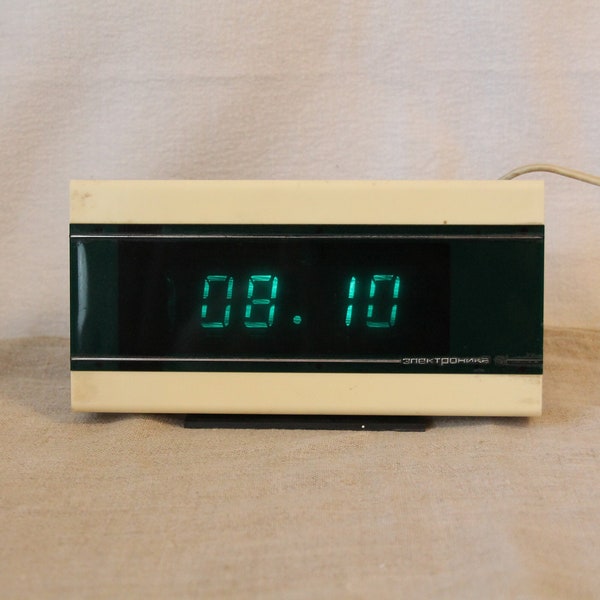 Vintage table clock Electronics, Electronic interior clock, retro device of USSR