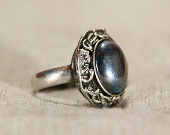 Vintage Sterling Silver Stone Ring - Women's Jewelry Gift