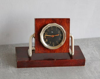 Vintage mechanical clock\hhz\antique interior\Soviet table clock, durable, high quality