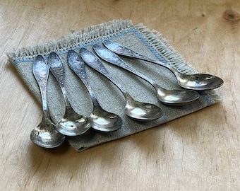 Vintage cupronickel spoons tea ,  USSR silver plated spoons   6 pcs