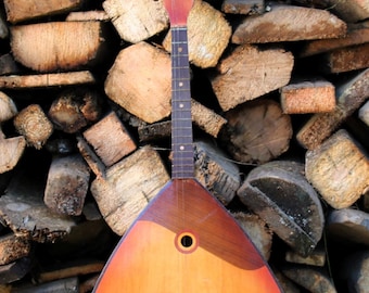 antique Balalaika, folk string instrument of the USSR, 6 strings PRIMA.