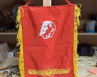 Vintage Lenin Pennant, USSR Republican Flag, Soviet Banner