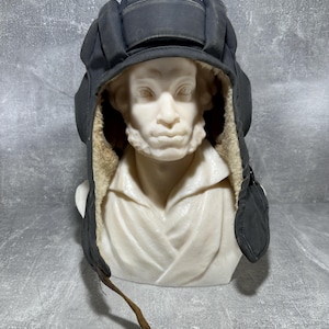 Vintage tanker helmet, USSR military helmet tanker&#39;s, winter sheepskin, original.