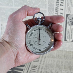 Vintage Mechanical Stopwatch, 3-button Stopwatch Slava, Soviet Sports ...