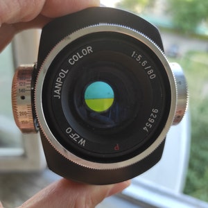 Винтажная увеличительная линза JANPOL COLOR Pzo f 5,6 1:80 KROKUS Mount M 42 Сделано в Польше