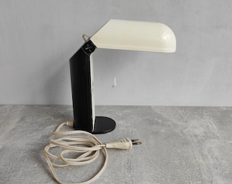 Vintage Klapp-Tischlampe: UdSSR Reiselampe, weißer Kunststoff