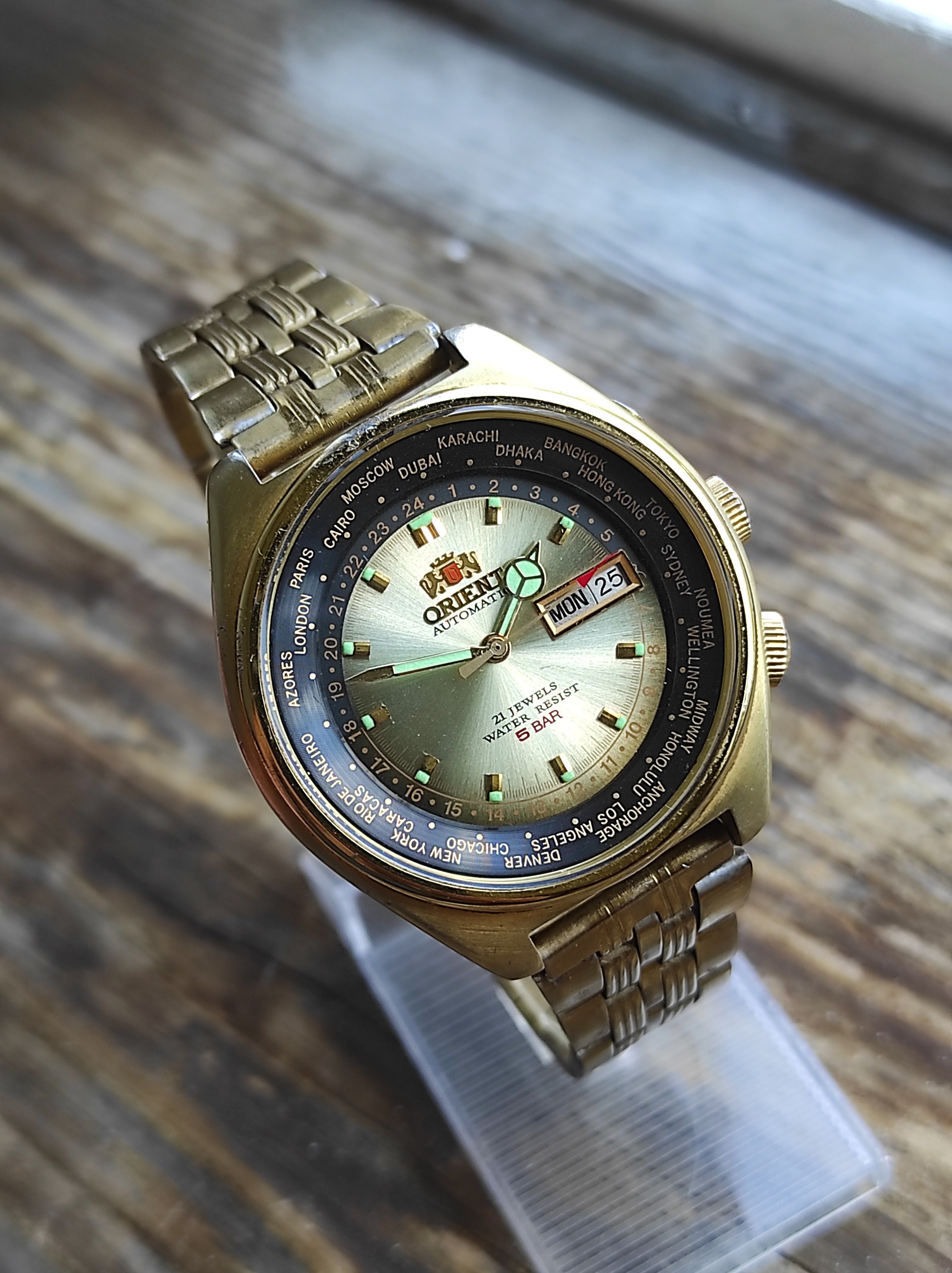 Vintage Japanese Watch Orient Cities Mechanical Men s Wrist Watch Automatic Etsy
