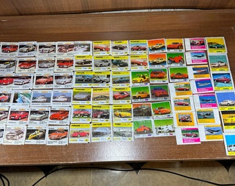Vintage BomBiBom Bubble Gum Wrappers: Retro Car Series, 106 pcs (1990s)