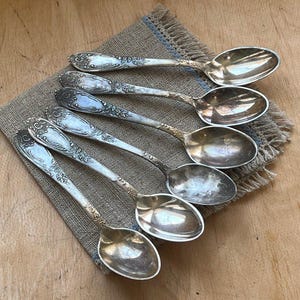 Vintage teskedar, silverpläterade skedar 6 st. kopparnickel