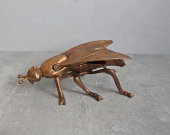 Vintage Brass Ashtray / Insect Shaped Ashtray / Antique Brass Trinket Box Ashtray / Made in USSR