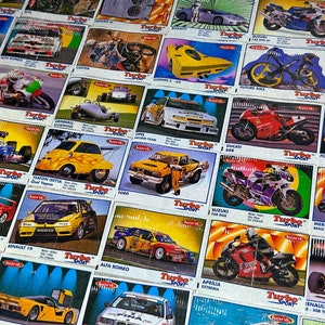 Vintage Bubble Gum Wrapper Turbo/ Retro Car/ Collectible Series Bubble Gum Wrappers from the 90s