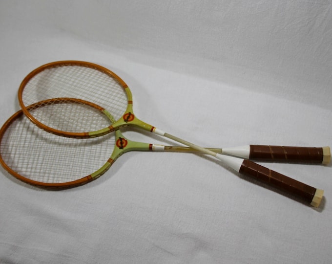 Vintage Badminton Rackets / Double Comet Rackets / Sports / Wooden Badminton Rackets