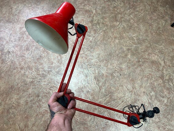 Vintage telescopic lamp made of iron, antique lamps USSR 80s