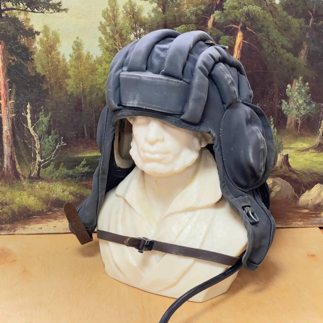 Helmet tanker. Vintage headdress, original, summer, Soviet