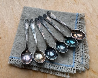 Vintage Cupronickel Coffee Spoons - Silver Plated USSR Set