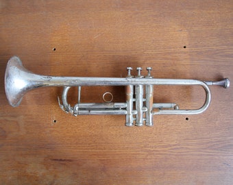 cornet, soviet wind instrument trumpet, old