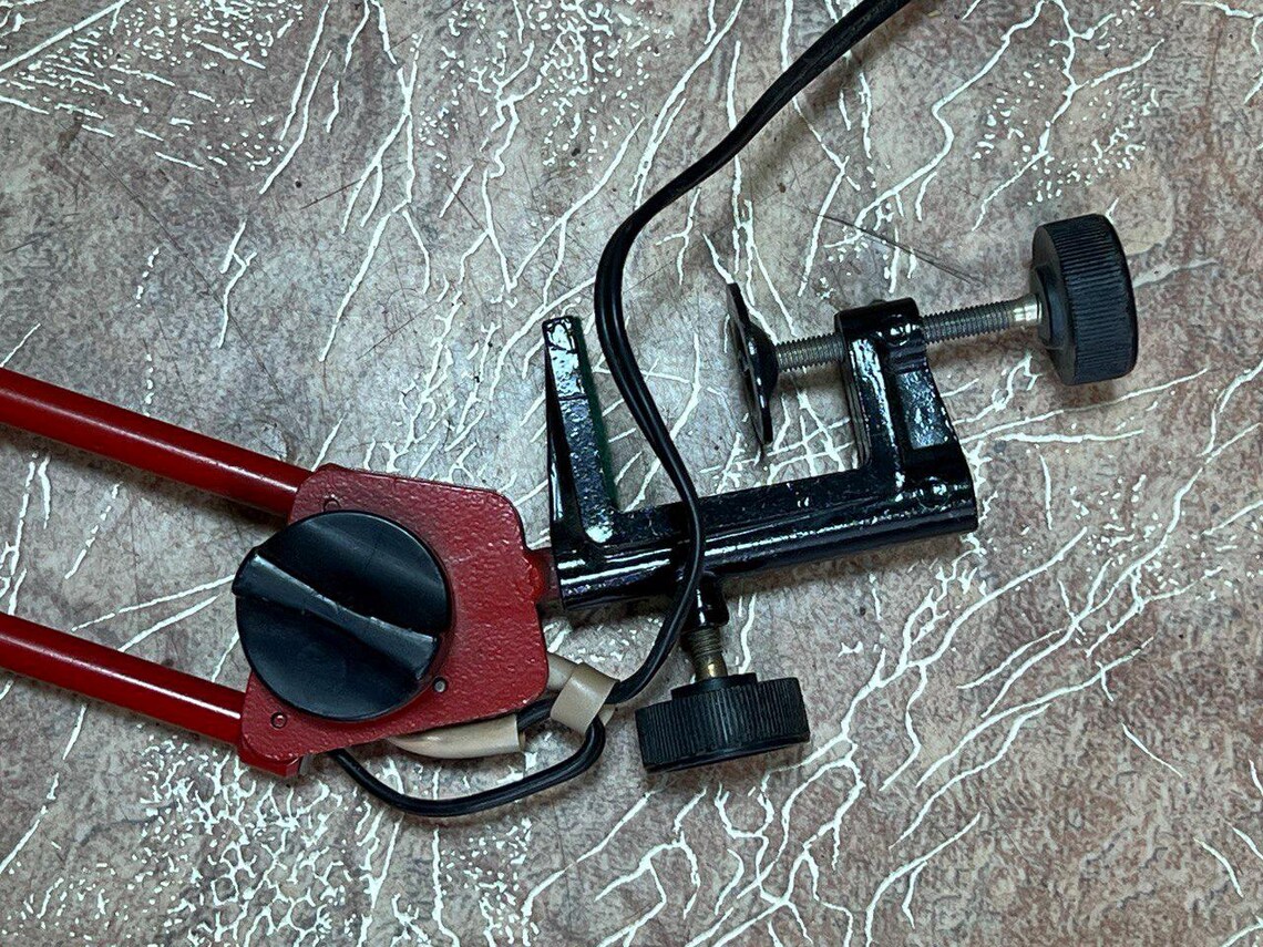 Vintage telescopic lamp made of iron, antique lamps USSR 80s, foto 4 di 5