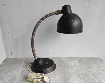 Vintage UdSSR Eisen Tischlampe: NKVD Schreibtischlampe, Schwarz