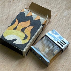 antique small gas lighter in original box USSR