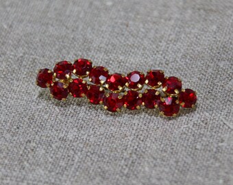 Vintage brooch, retro accessory for her, jewelry. Brooches with a red stone, USSR.