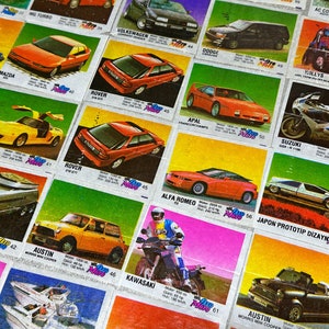 Vintage Bubble Gum Wrapper/ Retro Car/ Collectible Series Bubble Gum Wrappers from the 90s