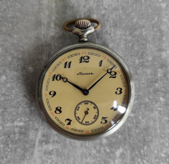 Vintage Pocket Watch molnija. Men s Mechanical Watch Retro. High Quality and Durable Original Etsy UK