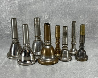 Vintage Woodwind Instrument/ Cornet Mouthpiece/ Antique Brass Mouthpiece 8 pcs