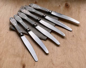 シルバー925 銀製　テーブルナイフ　6本 シルバーメッキテーブルナイフ6本セット - BMF - Etsy 日本