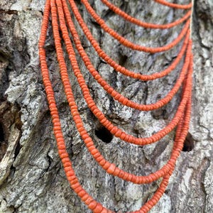 Antique Salmon coral Necklace, Mediterranean Coral Beads, Natural Antique Coral.