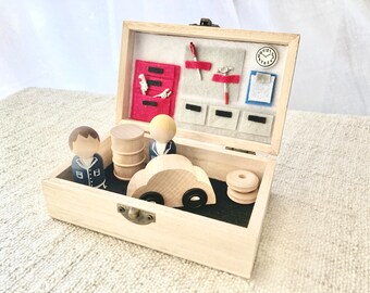 Peg People Auto Shop Play Set, Travel Size Toy To Take On The Go