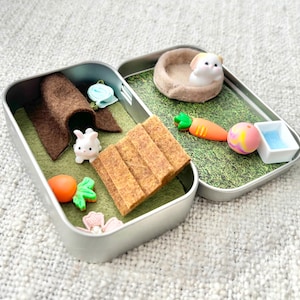Conejito de bolsillo en miniatura: juguete de viaje para niños, regalo de Pascua.